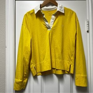 Everlane Long Sleeve Cropped Polo Top.